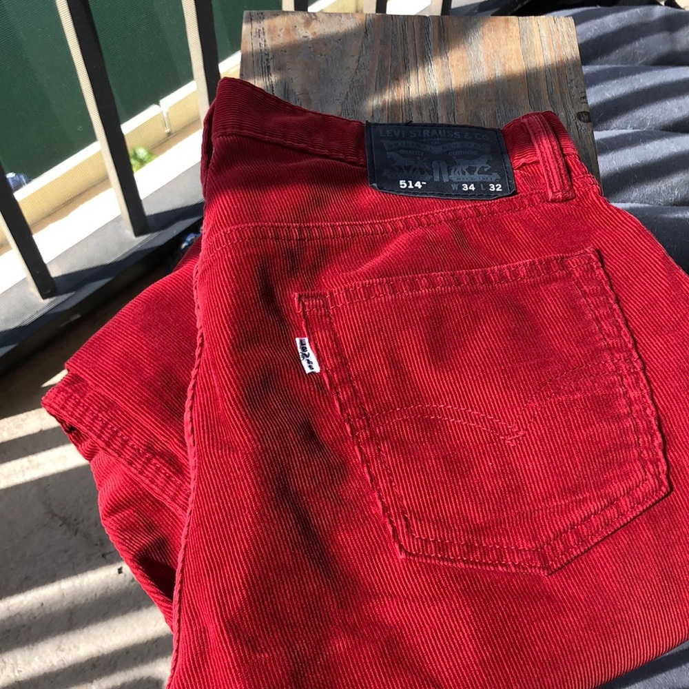 Levi strauss 514 red corduroy pants